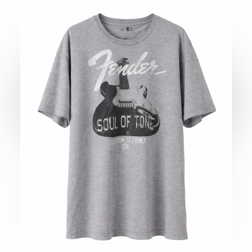 Fender Soul of Tone Guitar Graphic Band Tee Gray Vintage Retro Style Men’s XXL